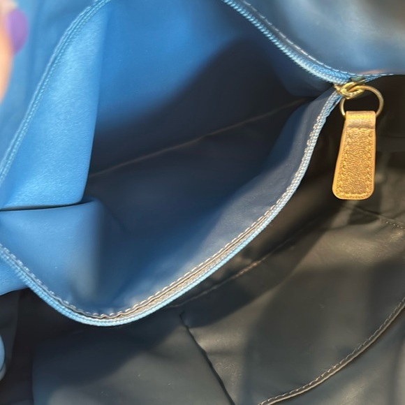 Coach Poppy Daisy Madras Signature Pastel Plaid Shoulder Bag with Gold Leather - Picture 11 of 12